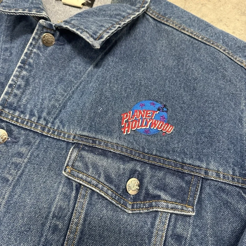 Vintage 1991 Planet Hollywood Atlantic City Jean‎ Jacket XL